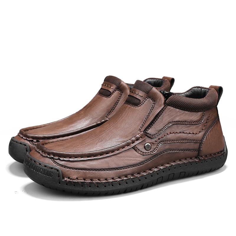 38-48 Handgefertigte Echte Lederstiefel Herrenschuhe Bequeme Stiefeletten Für Herren Freizeitschuhe Große Größen Werkzeugschuhe