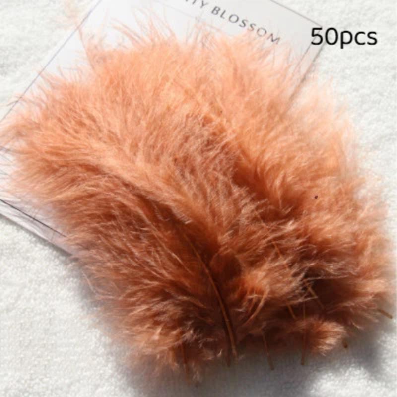 50Pcs Premium Soft Turkey Marabou Feathers Fluffy Craft Feathers for Kids Art Project Birthday Party Decor