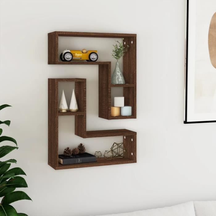 VidaXL Wall Shelves 2 Pcs Brown Oak 50x15x50 Cm Engineered Wood 826643