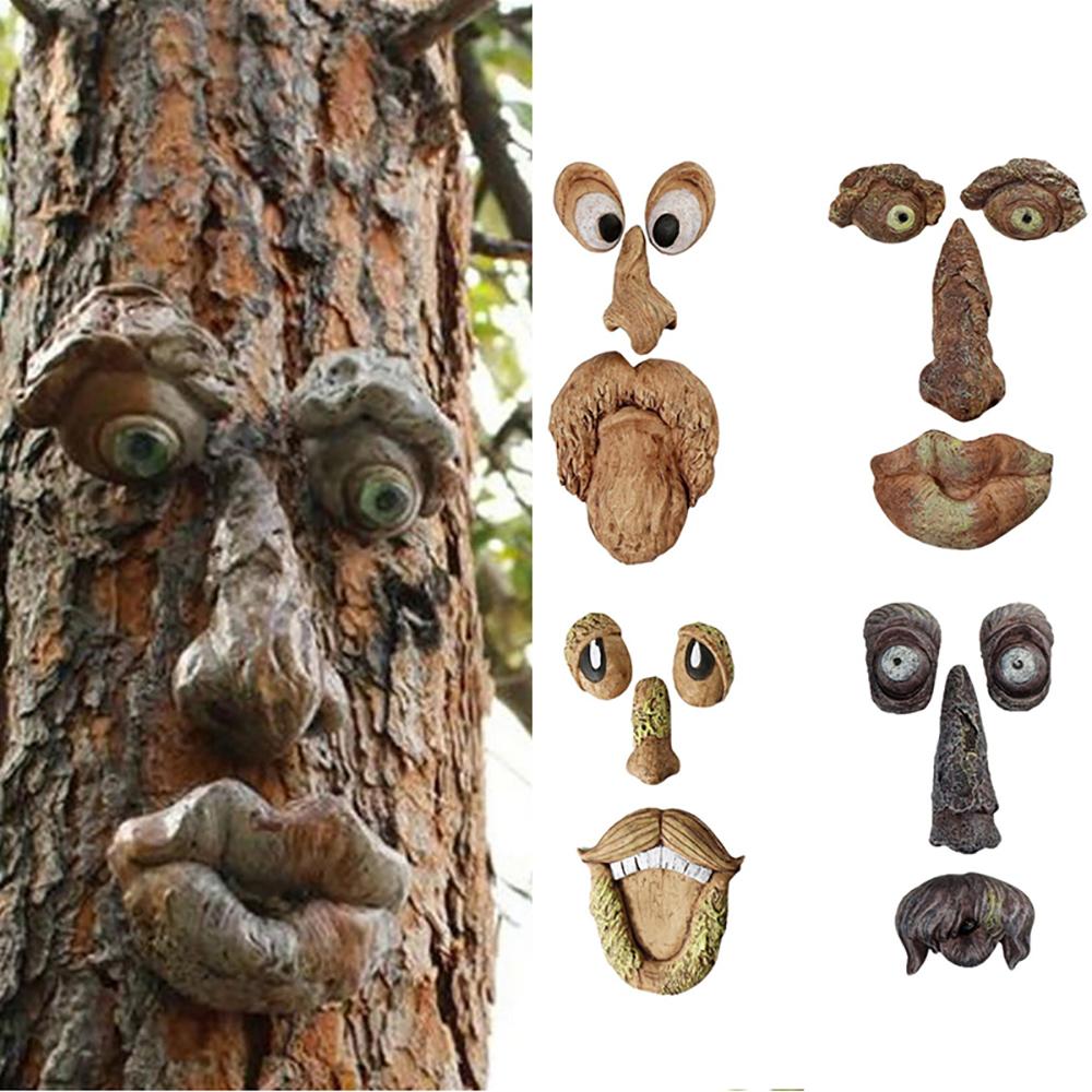 Funny Old Man Tree Hugger Sculpture Garden Yard Outdoor Face Decor Halloween