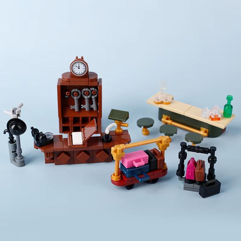 MOC City Building Block Figures Accessory TV Game Console Computer Screen Control Center Easel Oil Printing Bricks DIY Kids Toys