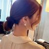 Statement Minimalist pearl Pendant Hoop Earrings Street Style Korean Fashion Jewelry Gift