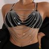 European And American Jewelry Versatile Sequins Handmade Body Wear Jewelry Chain Sexy Star Fringed Mesh Diamond Chest Chain Vest