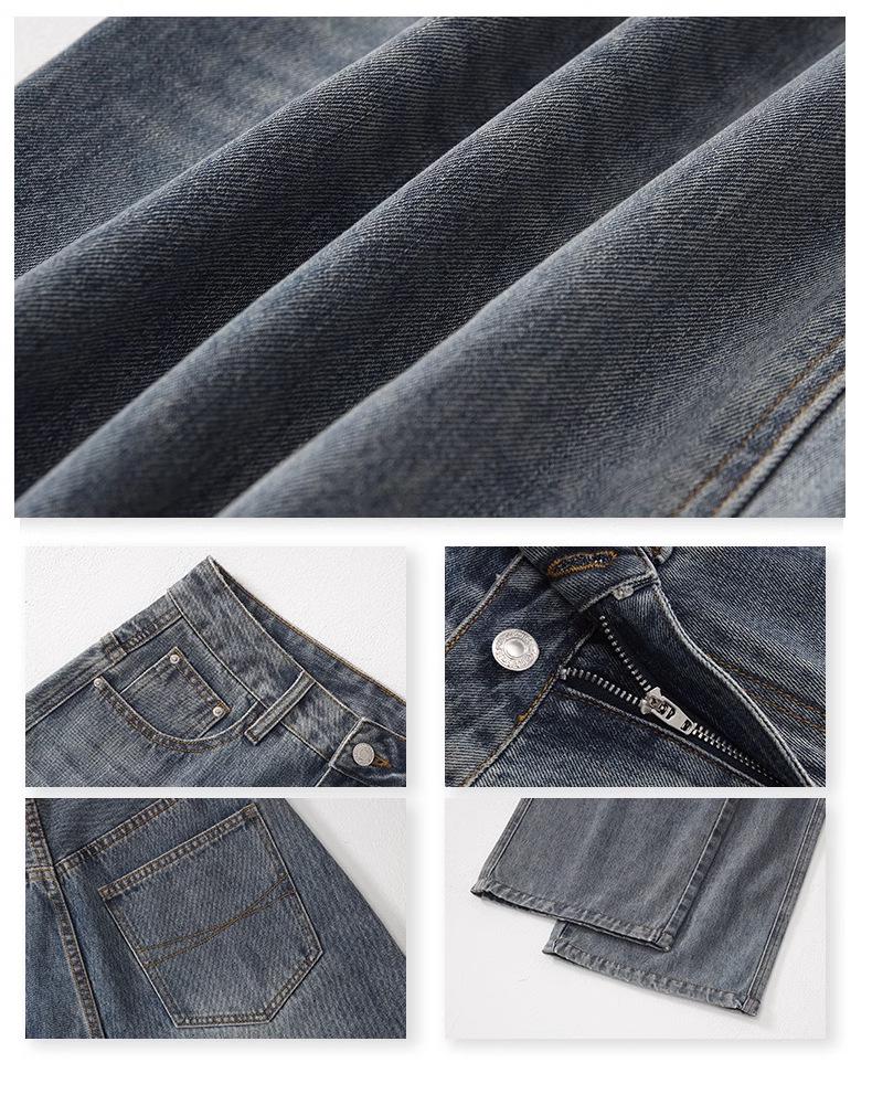 2024 Retro High Waist Wide Leg Jeans - Women's Slimming Loose Fit, Floor-Length Pants