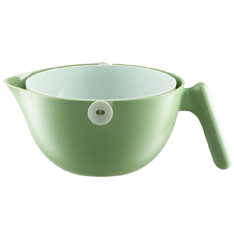 

Convenient Kitchen Strainer Vegetable Washing Tool Fruit Washing Bowl Kitchen Colander ABS Texture for Vegetable Food зелений/авокадо