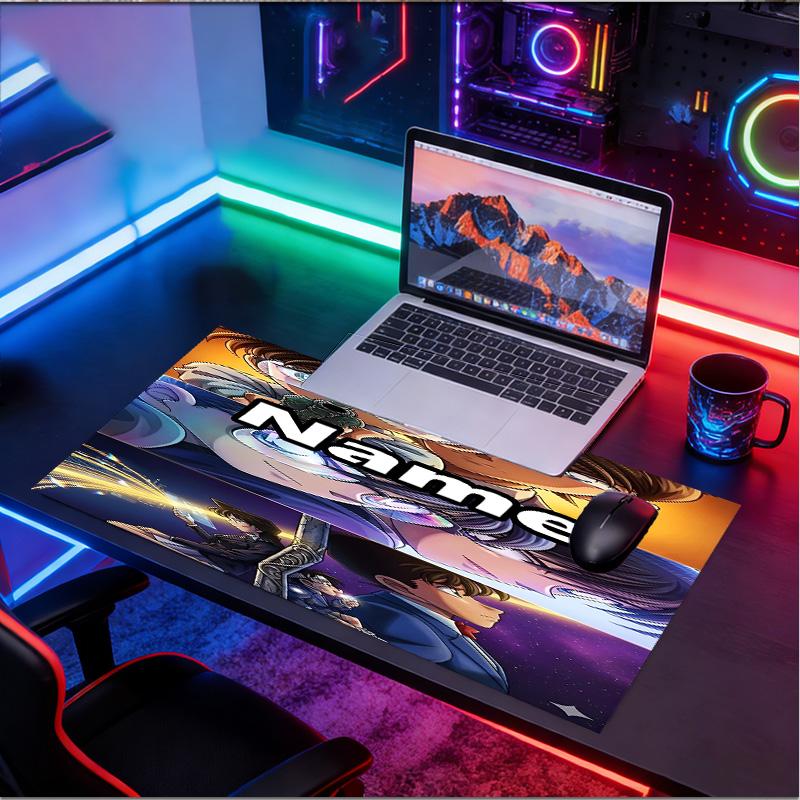 Custom Name Personalized Anime Pattern Mousepad, Laptop PC Desk Mat, Decorative Desk Mat for Home Keyboard Pad Gift