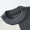 Men's Casual Loose, Color-blocking And Color-blocking Sweater, Knitted Long-sleeved Round-neck Sweater Top