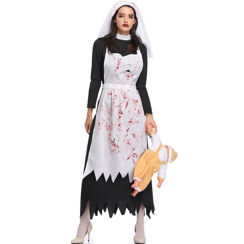 Halloween Horror Nun Costumes, Vampire Nuns, Cosplay Uniforms, Masquerade Costumes