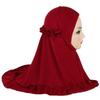 With Crinkles Ruffled Hem Hijab Soft Turban Caps Elegant Girl's Head Scarf  Eid Al-Fitr