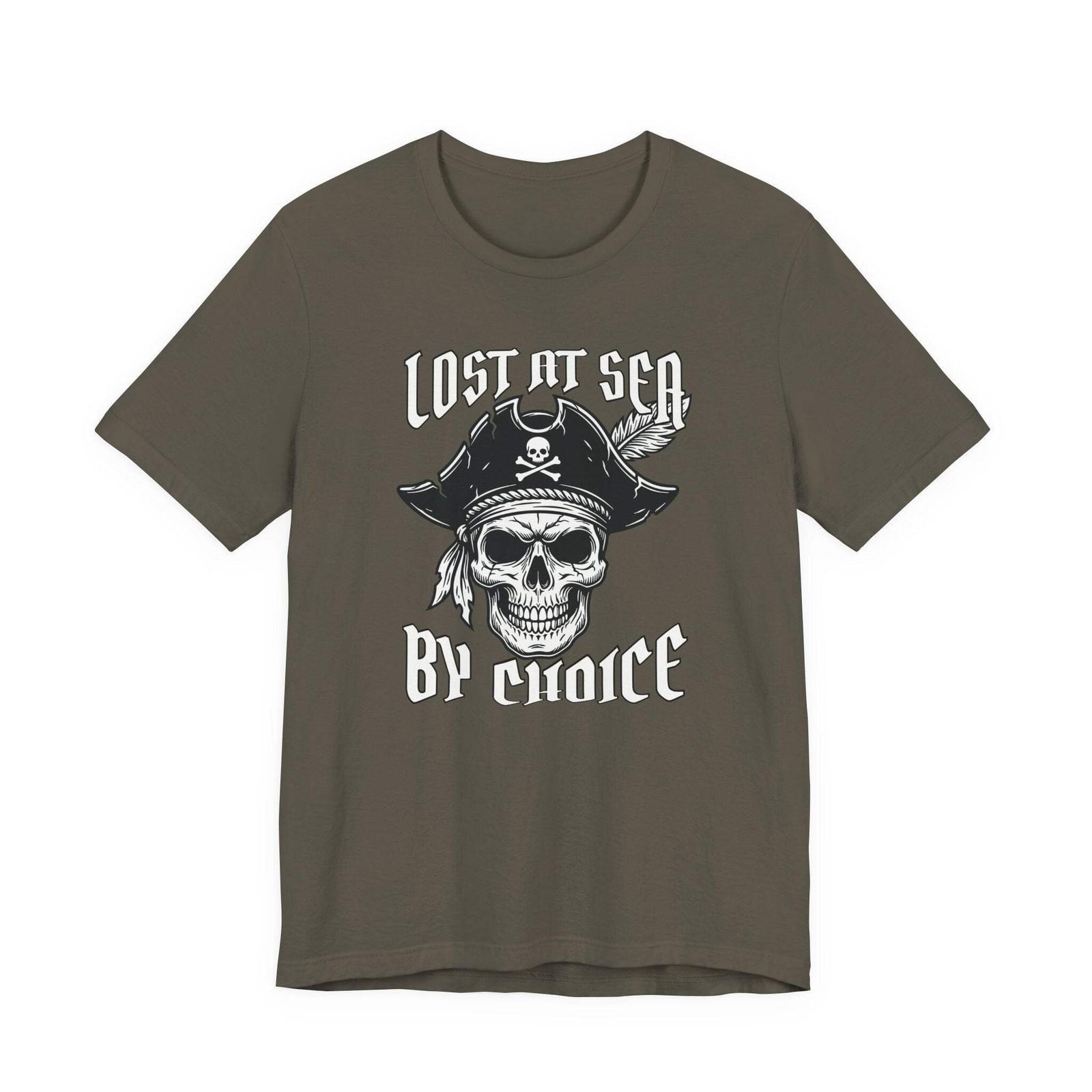 Pirate Skull Lost At Sea By Choice T-Shirt | Nautical Adventure Graphic Tee S разноцветный