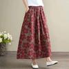 Gonna Midi Floreale Retro da Donna a Vita Alta - Design Versatile e Snellente Taglie Forti