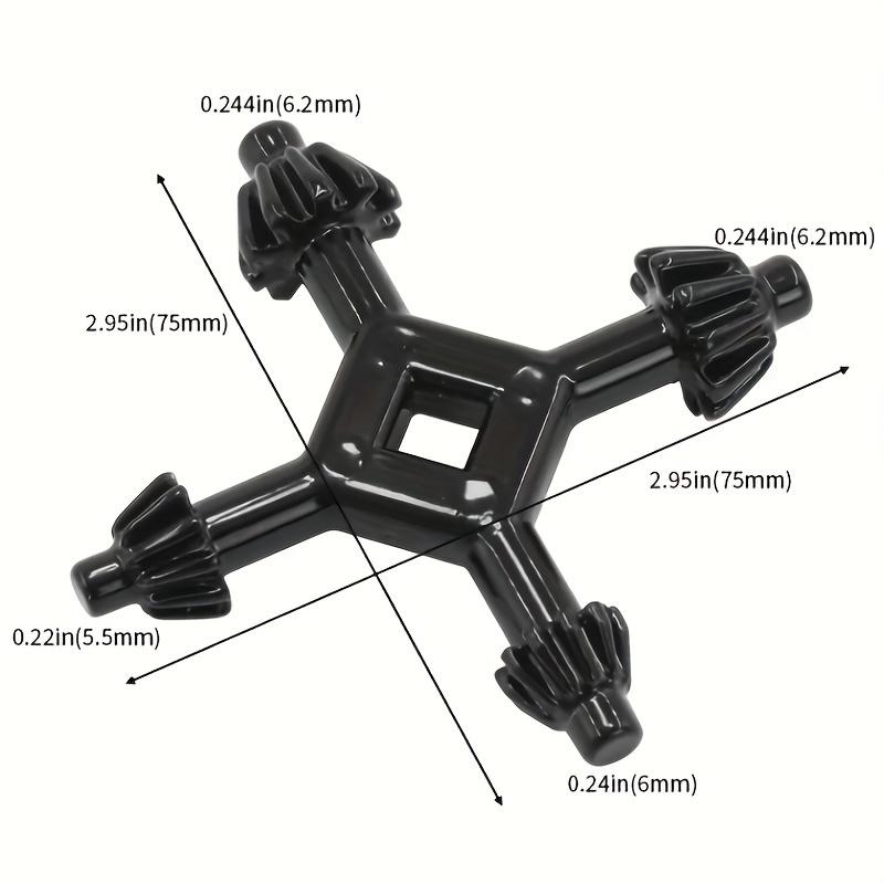 Langlebiger 4-in-1 Mehrzweckschlüssel mit 6 mm bis 16 mm Kreuzbohrfutter Kohlenstoffstahl Großartig für Bohrmaschinen und Pistolen Keine Montage