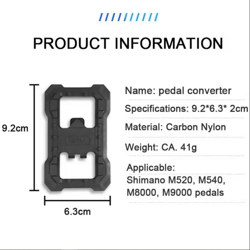 Bicycle Clipless Pedal Platform Lock Turn Flat Bike Pedals Adapter Clipless Platform Convert for Shimano SPD Bicycle Accessories nero