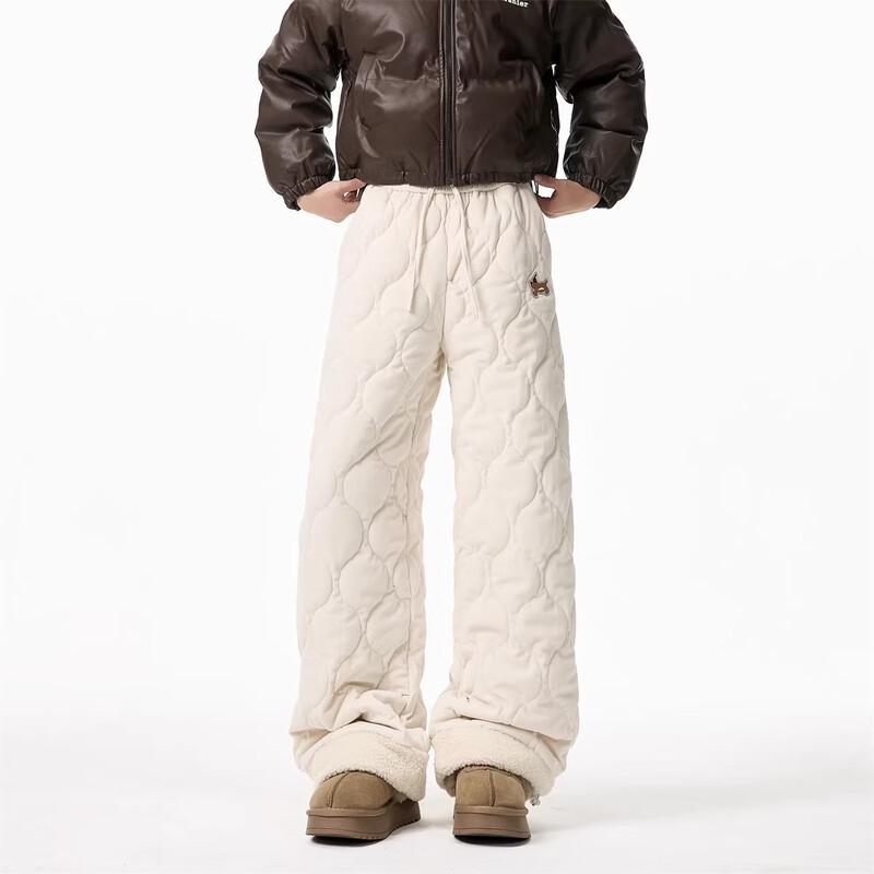 BWKA Unisex Embroidered Fleece-Lined Winter Pants 2XL