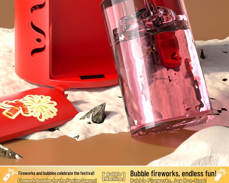 Cross-border Fireworks Bubble Machine: Realistic Sounds, Lights, Automatic Bubble Blower for Kids' Festive Fun