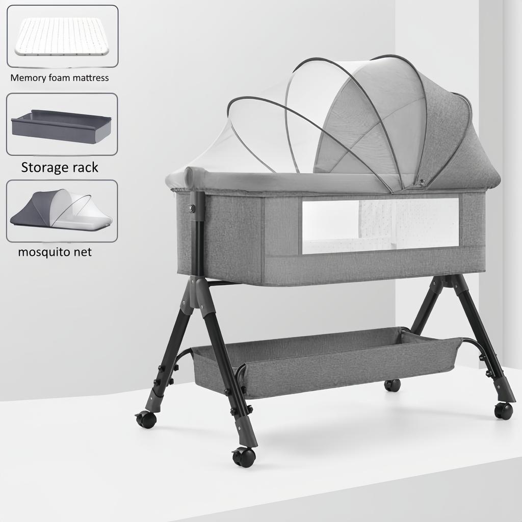 Baby bedside bed, newborn bed, connector, large crib, children's bed, multifunctional removable folding bed