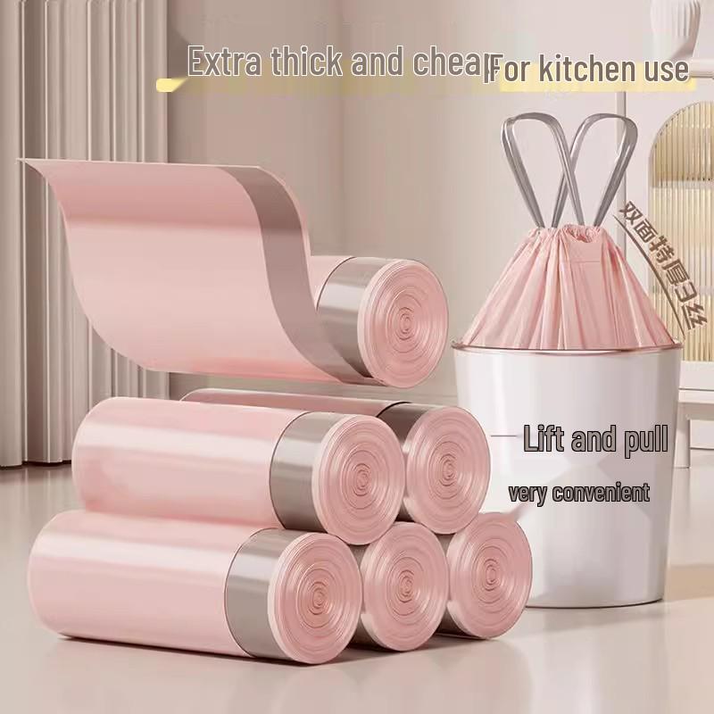 Cute Cartoon Rabbit Drawstring Garbage Bags - Thick and Durable for Home and Kitchen Use