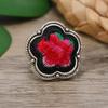 Handmade Miao silver embroidered retro ring old embroidery piece butterfly flower open ring women's niche versatile accessories