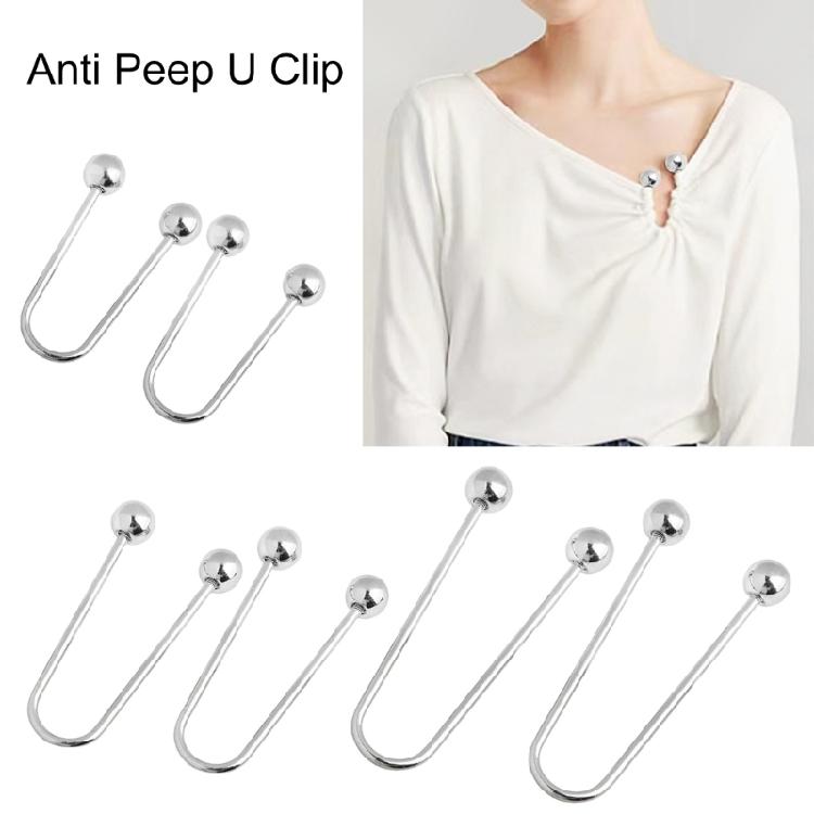 2x Fashionable Metal Spirals Clasps Double Head Brooch for Enhances Dress  Shawl Collar Clothing Fixing Buttons Clip