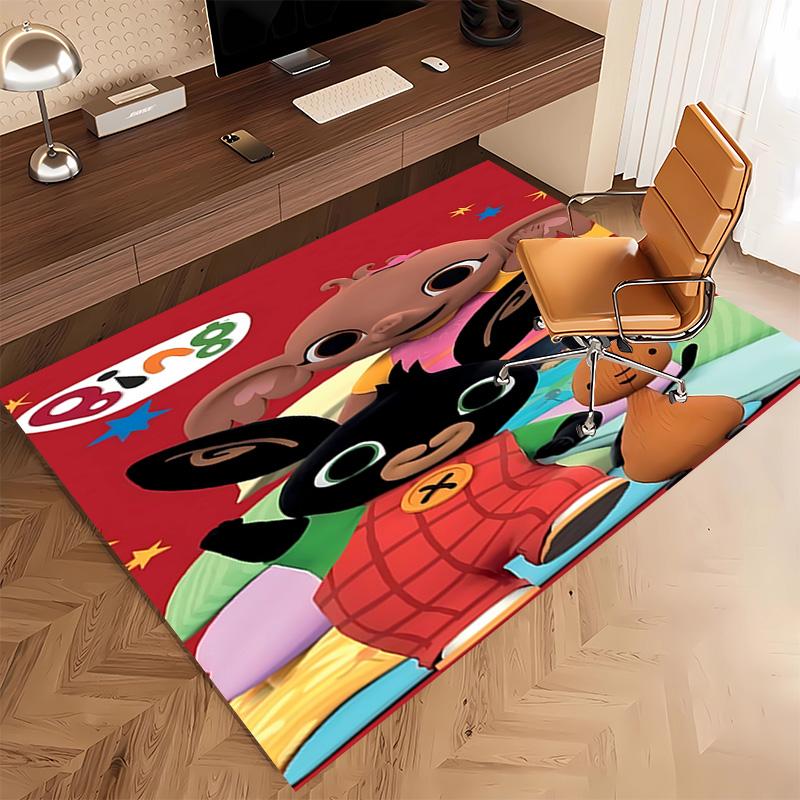 1pc Bing Print Area Rug - Soft, Washable Non-Slip Indoor Mat, Living Room, Home Office Decorative Rug,Office Decorative