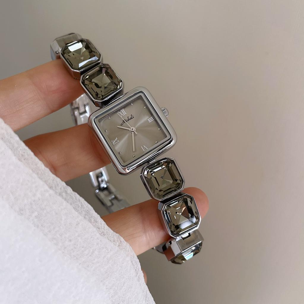 Square Bracelet Watch Women's Luxury Brown Quartz Watch Fashionable High-Looking Women's Watch Birthday Gift Accessories