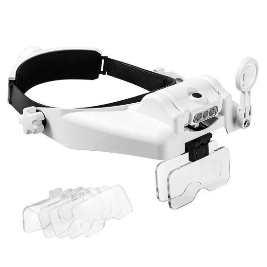 

Yousheng Head-mounted Magnifier 31 Types Multiple Multi-functional Lens Loupe Magnifying Glass with LED Light Reading Tool
