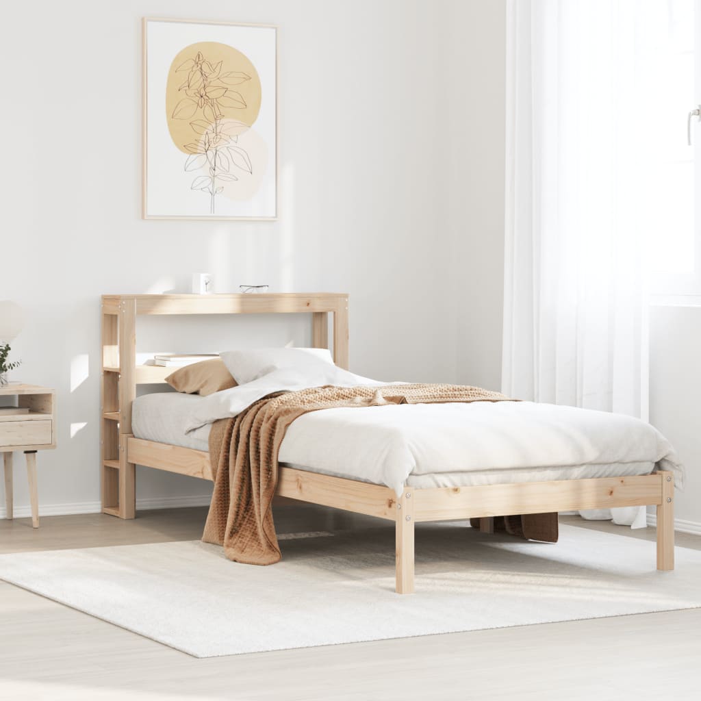 Vidaxl Rama Łóżka Bez Materaca, 90X190 Cm, Lite Drewno Sosnowe