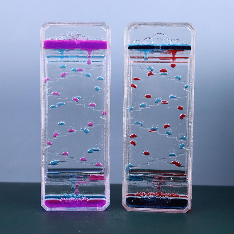 Internet Celebrity Stress Relief Hourglass: Oil Slide Water Drop Acrylic Ornament for Students, Perfect Small Gift