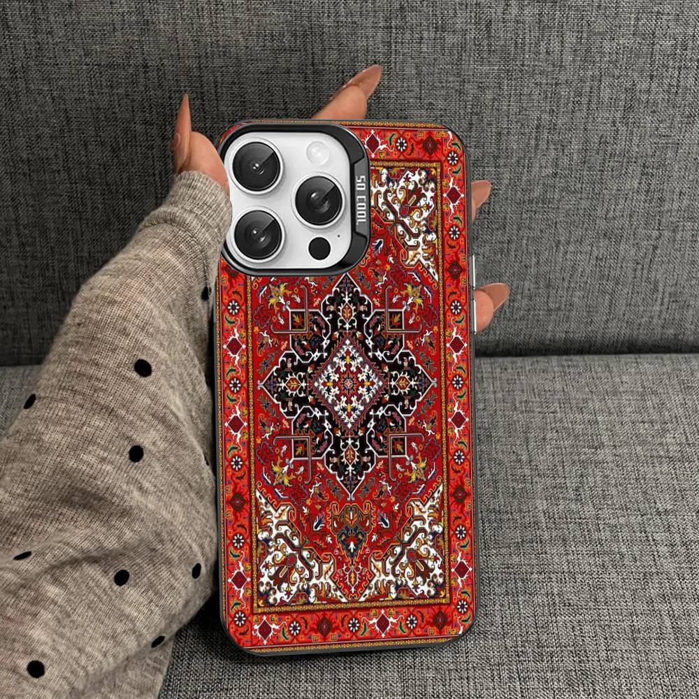 Persian Carpet Floral Pattern Phone Case For IPhone 17 16 15 14 13 12 11 Pro Max Plus Pro Colorful Shell