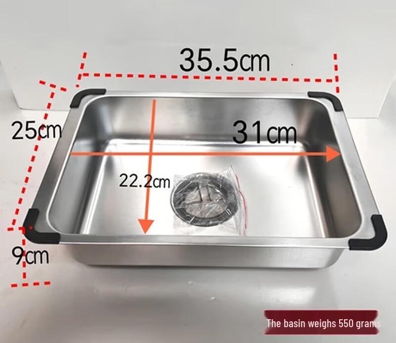 ZISIZ Stainless Steel Deep Basin-in-Basin Kitchen Sink