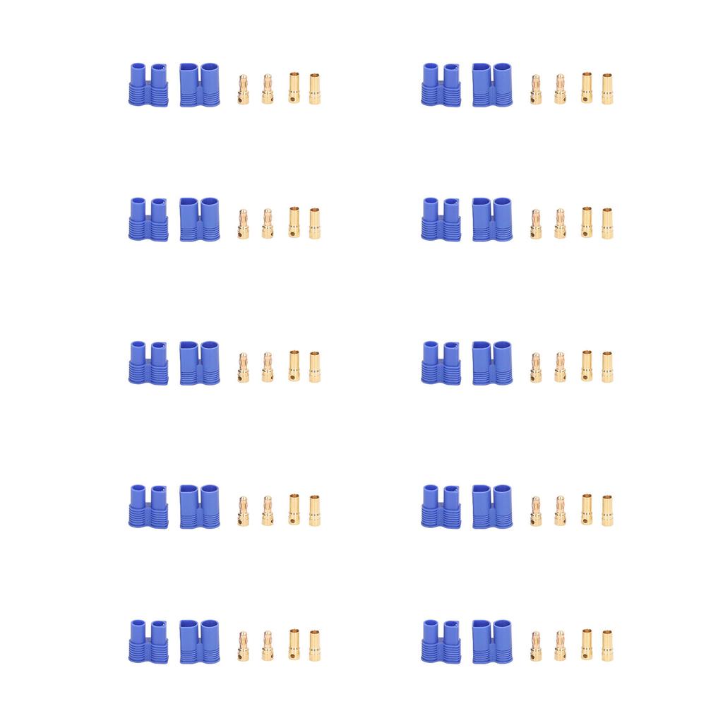 10 Satz EC3 Akkuanschlussstecker Verpolungsschutz Messing Vergoldet Männlich Weiblich Bananenstecker