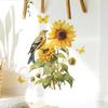 Creative Hand-Painted Sunflower Bird Butterfly Wall Sticker for Entrance Living Room Home Decoration Self-Adhesive Removable