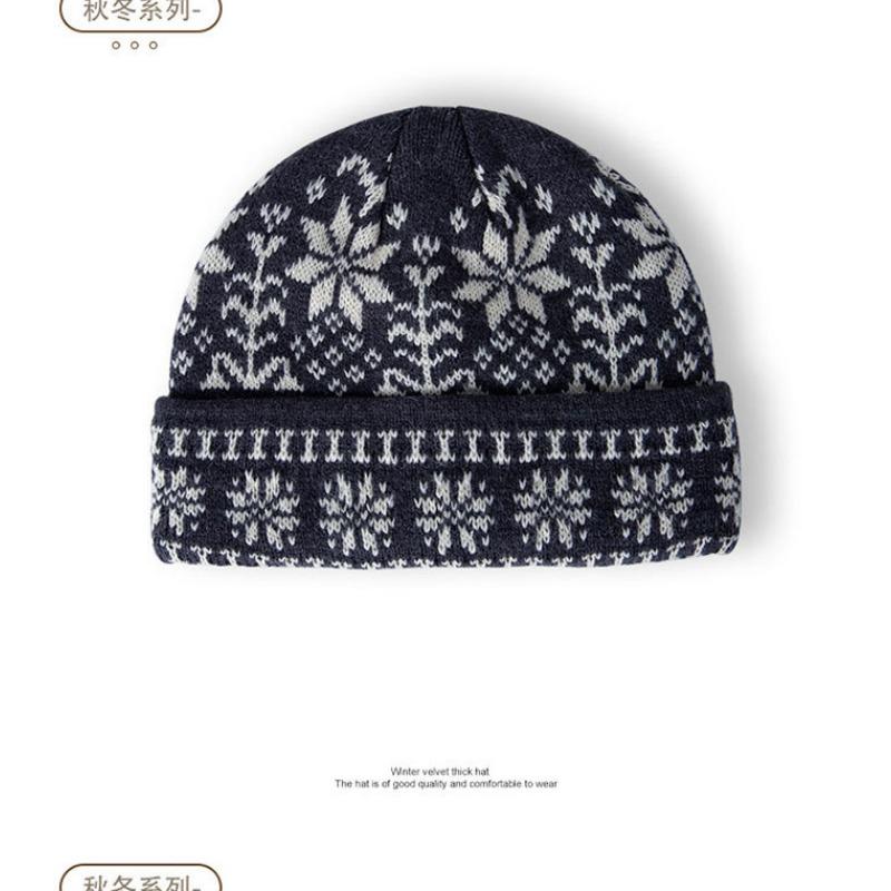 Women S Jacquard Knit Hat Winter Warm Ear Protection Large Size Cold Hat