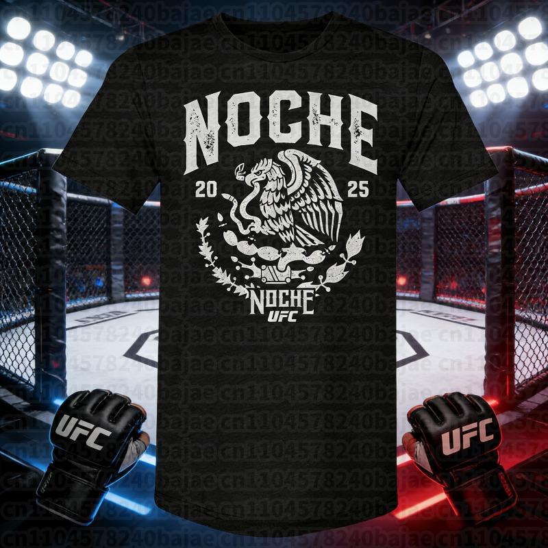 202526 Estate UFC Ultimate Fighting Championship Uomo e Donna Sportivo Casual 100% Cotone Maglietta Stampata Top Comodo Larga