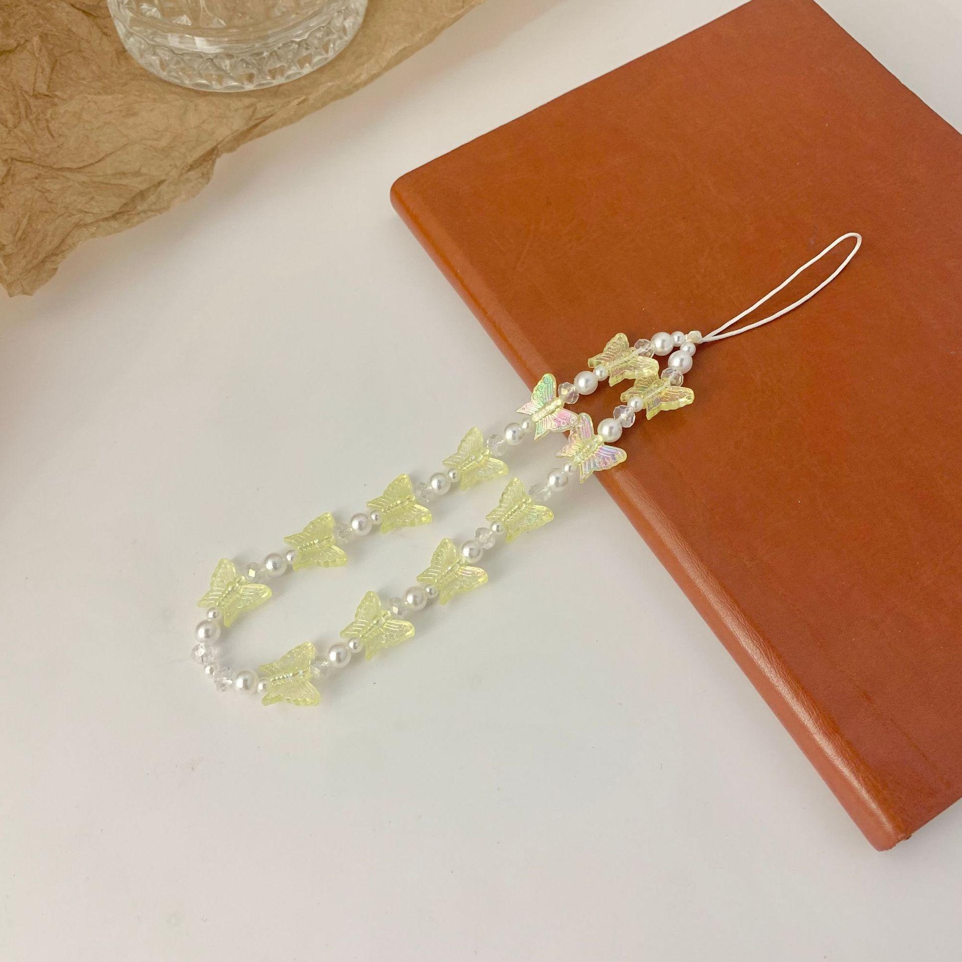 

INS wind butterfly flower smiley face love anti-loss portable diagonal cross hand carry fashion chain mobile phone chain