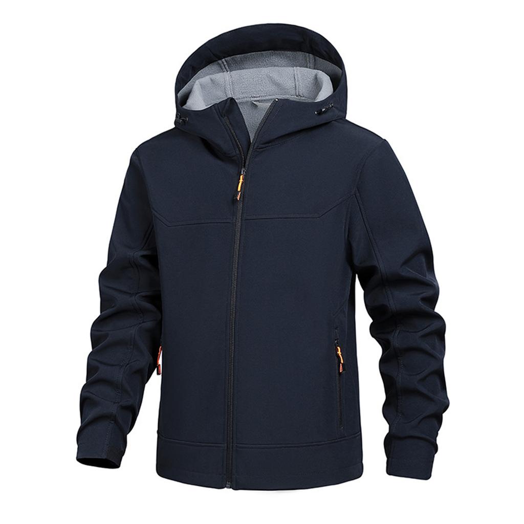 Men's Solid Color Outdoor Mountaineering Waterproof Windproof Fleece Jacket Outdoor Jacket