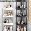 Étagère de Rangement de Salle de Bain Grande Capacité avec Roulettes Étagère de Rangement Mobile Étagère d'Angle Douche