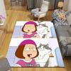 Meg Griffin Flannel Printed Carpet, Home Sofa Decoration for Living Room & Bedroom, Non‑Slip Play Flannel Floor Mat for Game Room