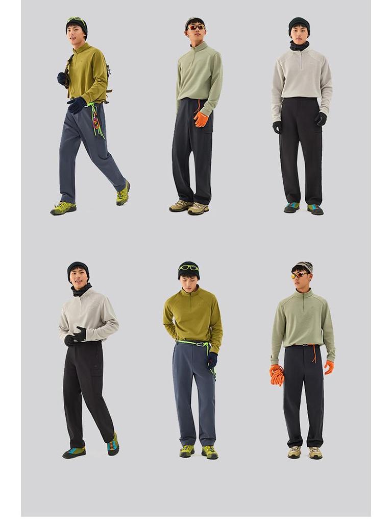 Men's Fleece-Lined Softshell Outdoor Pants: Multi-Pocket, Board-Style, Perfect for Autumn/Winter Hiking, Mountaineering, and Skiing.