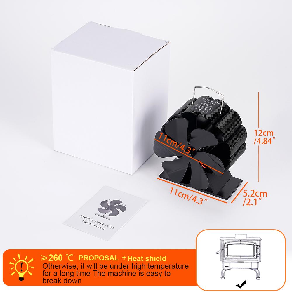 6-лопастной МИНИ-вентилятор для камина Вентилятор для печи дровяной печи экологичный эффективный распределение тепла Экологичный для дома на улице