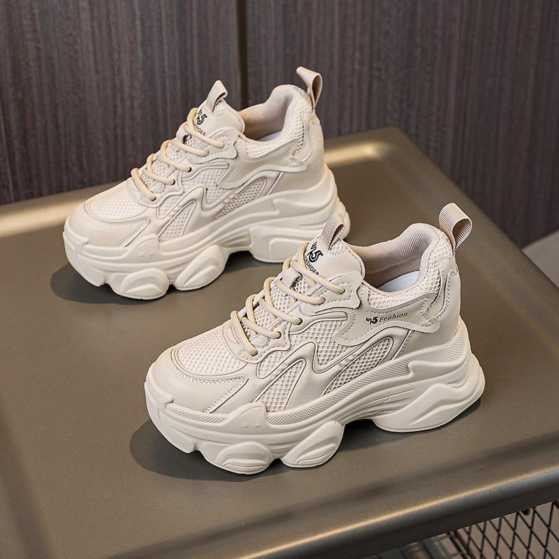 Spring and summer new inner height increase cm dad shoes women's thick-soled versatile casual sports little white shoes