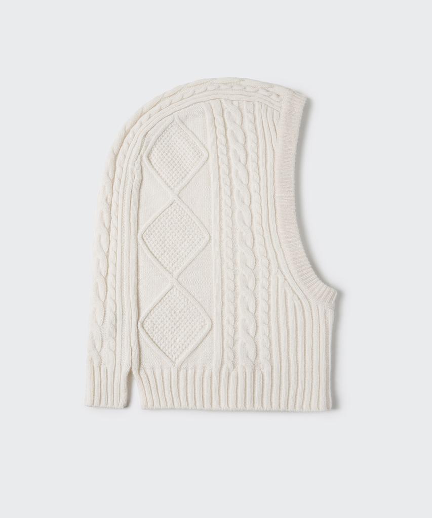 MUSINSA STANDARD Lambswool Cable Knit Balaclava [Ivory]