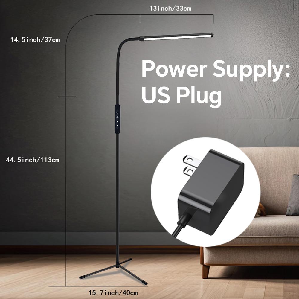 Bright LED Floor Light with Timer, Adjustable Color Temperature & Dimmable, Standing Floor Lamps for Living Room Bed Room Office