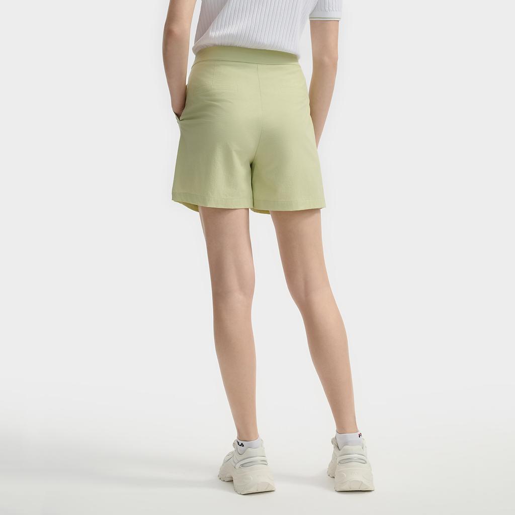 Fila White Versatile Loose Breathable Urban Functional Woven Three-Quarter Casual Shorts Women Shorts Light-Yellow F11W523803F-MT