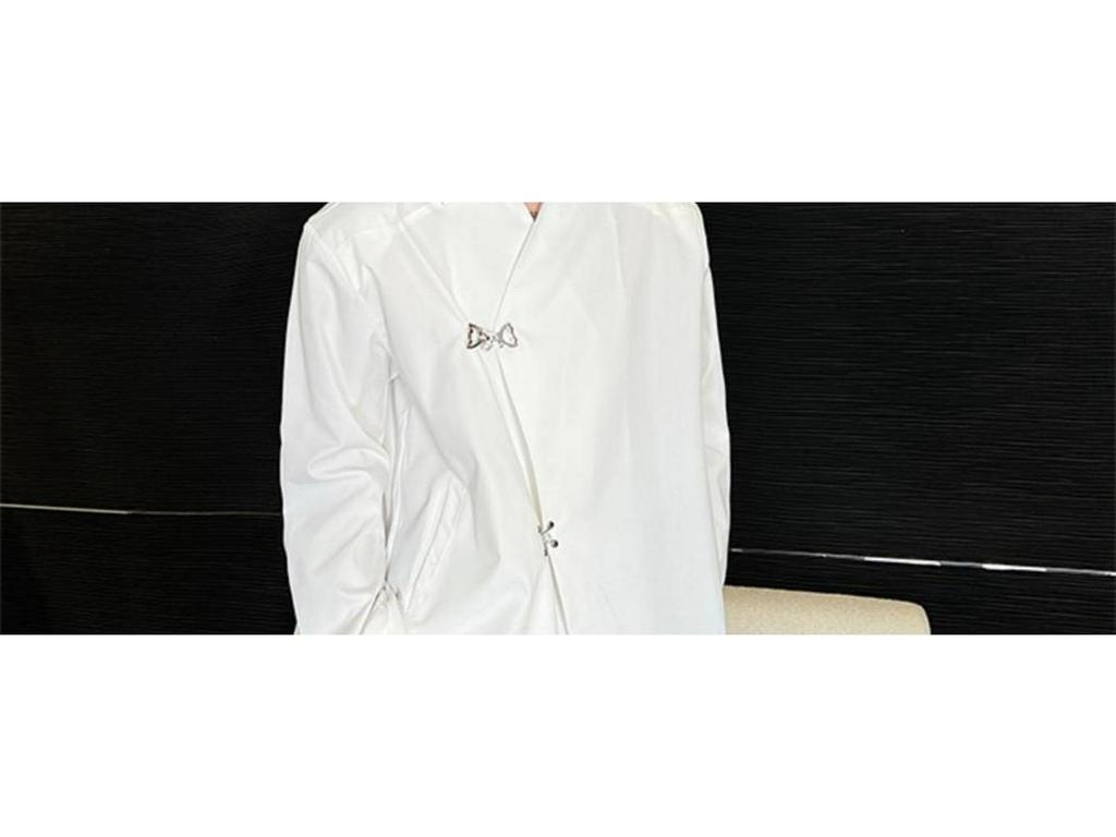 23 Spring/Summer Asymmetrical Metal-Decor Loose Casual Shirt S211-585