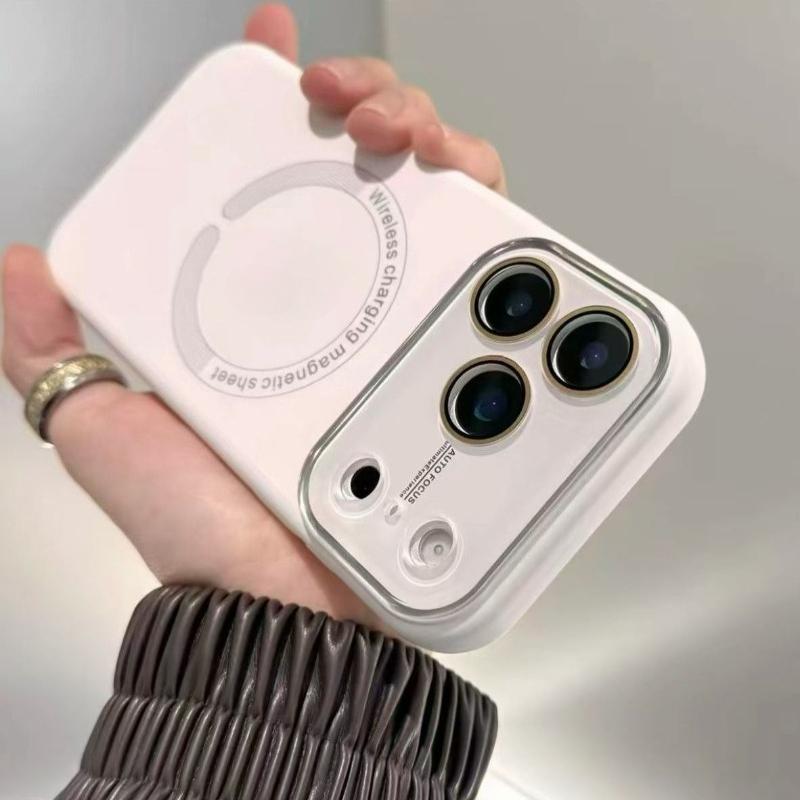 Liquid Nano Frosted Glass For Magsafe Case For iPhone 17 16 15 14 13 Pro Max Magnetic Wireless Charge Silicone Shockproof Cover