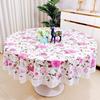 Round PVC Tablecloth Waterproof Oil Resistant Heat Easy Clean Dining Table Living Room Restaurant Hotel