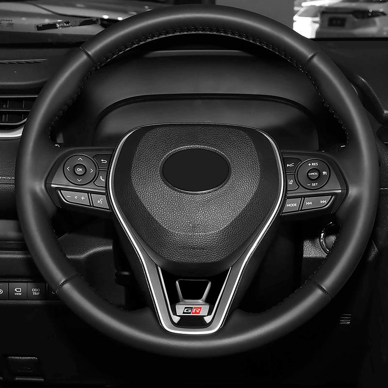 Car Interior Decoration Steering Wheel Panel Sequ Cover Bottom Trim Sticker ABS Fit for Toyota Corolla - RAV4