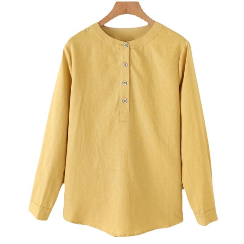 Maglione da Donna a Maniche Lunghe da Ufficio Casual Maglia Base con Scollo a V e Bottoni