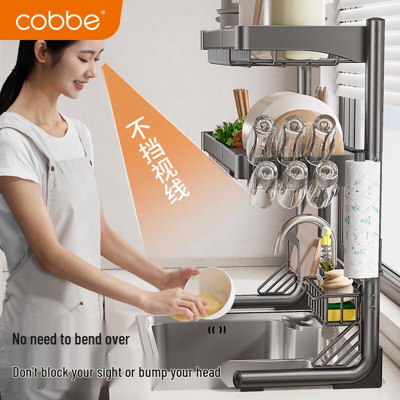 Cobbe Retractable Stainless Steel Sink Dish Rack